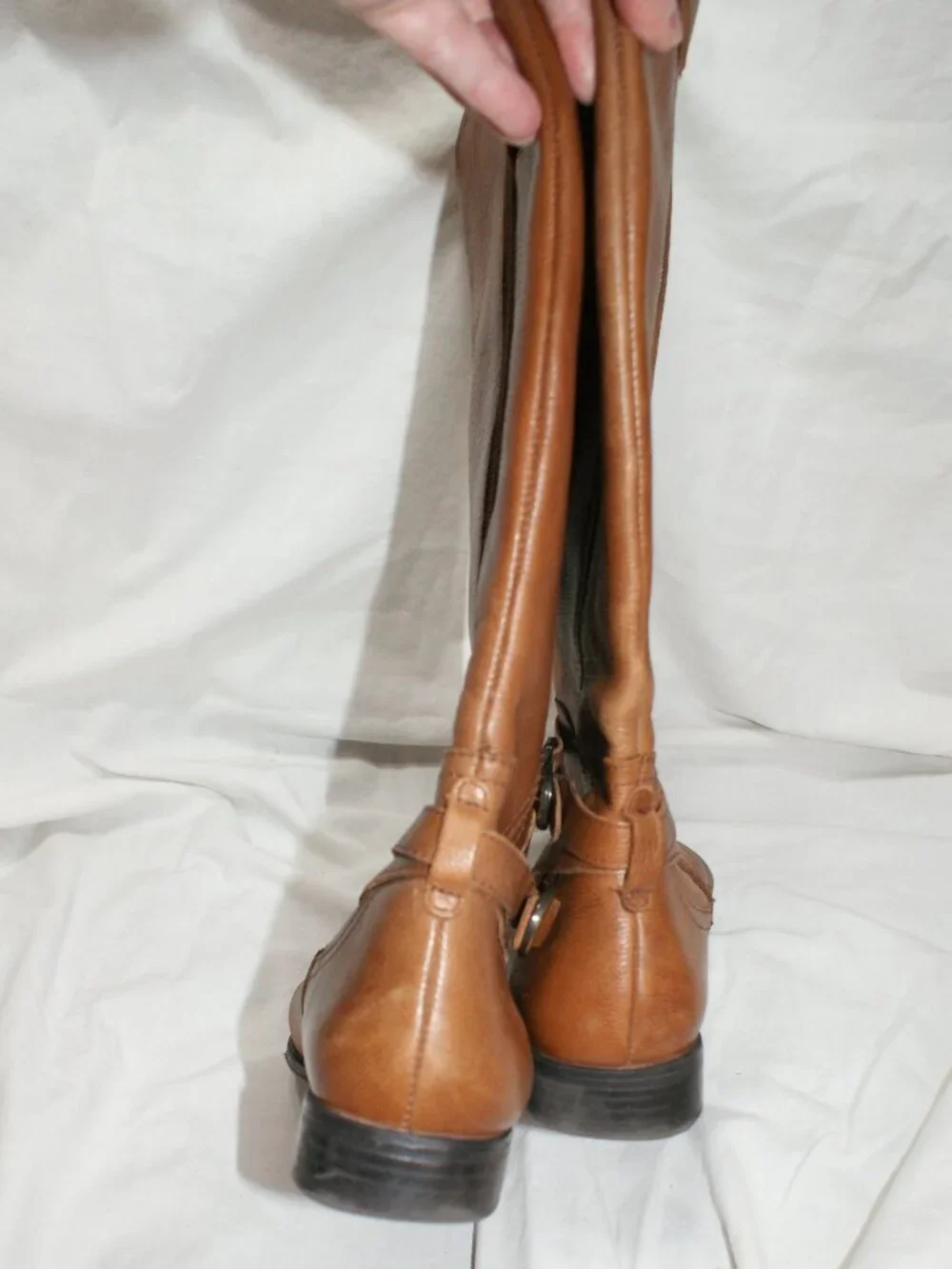 Naturalizer Tall Leather Wide Calf Riding Boots - Camel Brown - Size 8.5 - EUC
